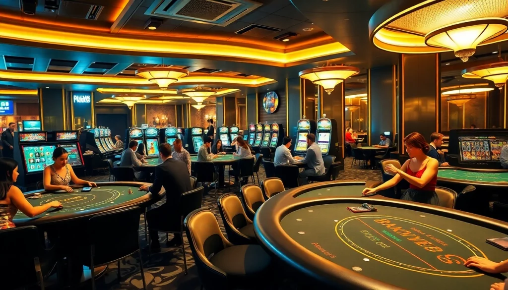 Experience the thrill of RR88 casino games with vibrant tables and excited players.