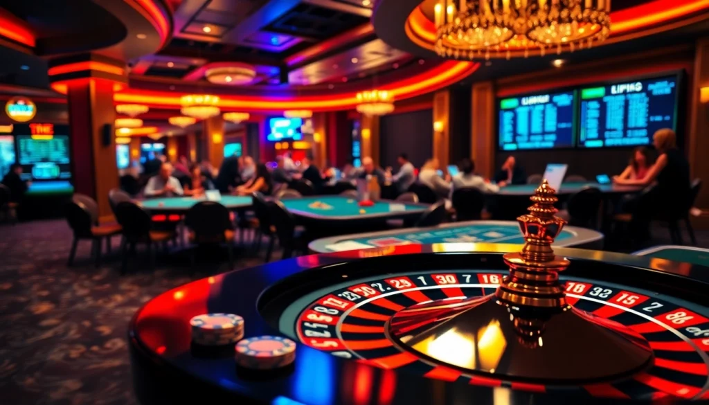 Experience the excitement of casino games at 79king.com with vibrant roulette wheels and players in action.